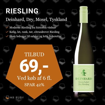 2022 Riesling Dry, Deinhard Green Label, Mosel, Tyskland